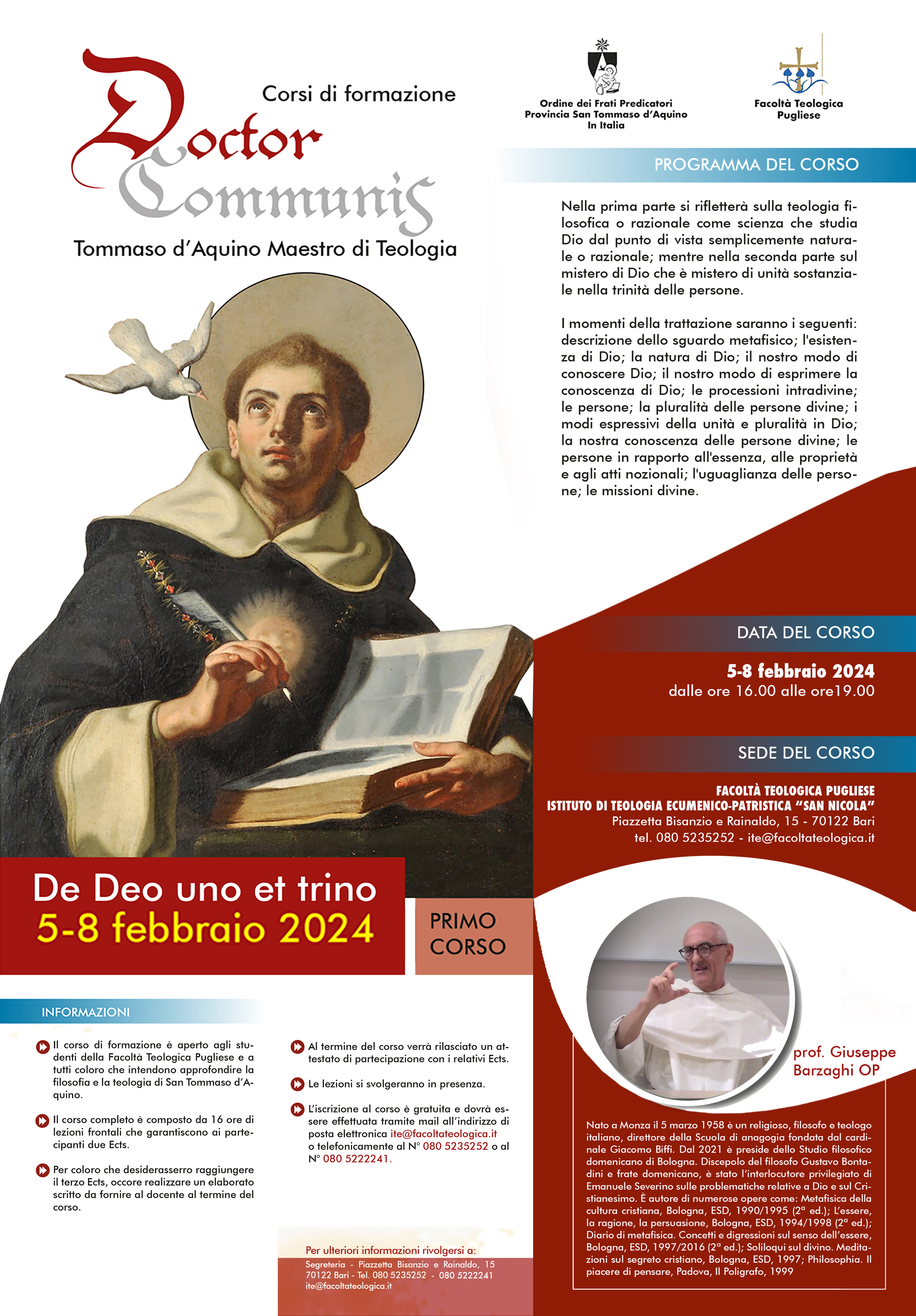 Corso di Formazione
sul pensiero e la teologia
di San Tommaso d'Aquino